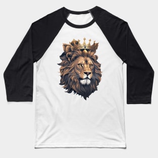 lion wearing a crown , the king of the jungle Baseball T-Shirt
